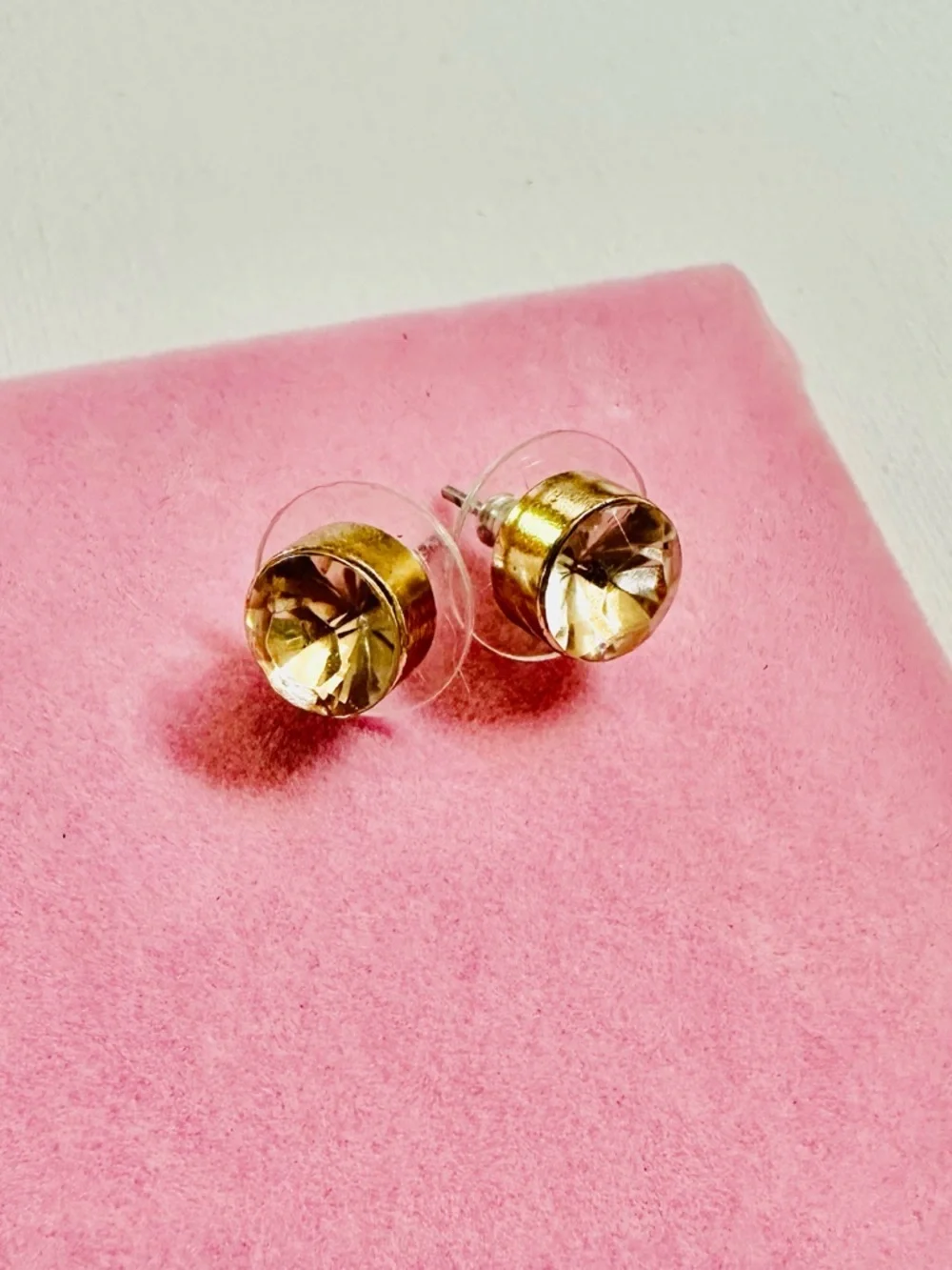 Champagne Rhinestone Stud Earrings